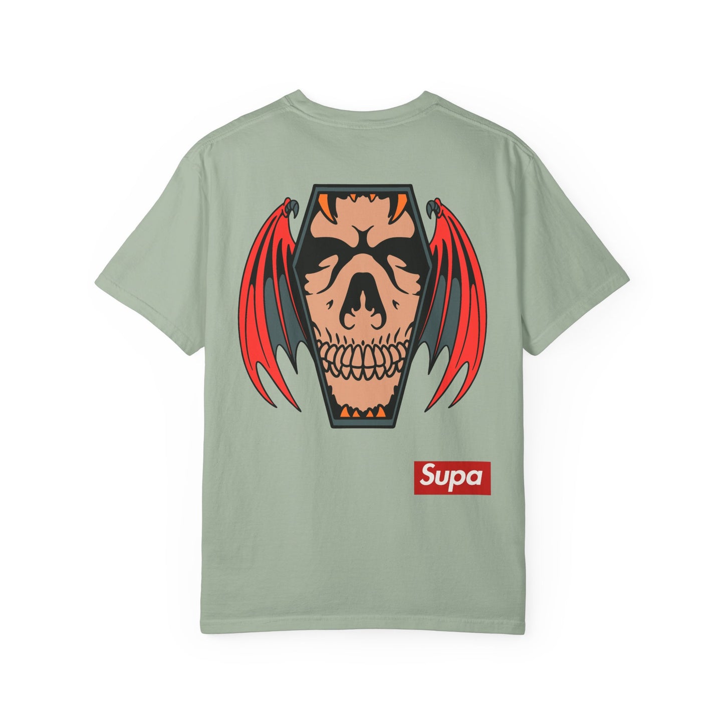 Skull Coffin Tee — Supa Winged Skull Graphic T-Shirt