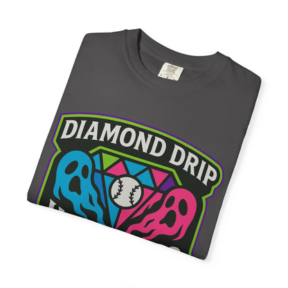 Diamond Drip Horrors T-Shirt — Retro Baseball Horror Graphic Tee