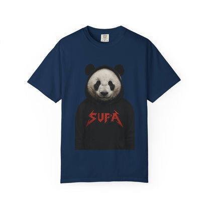 Panda Hoodie Graphic T‑Shirt — 'Supa' Front & 'Off The Map' Zebra Back