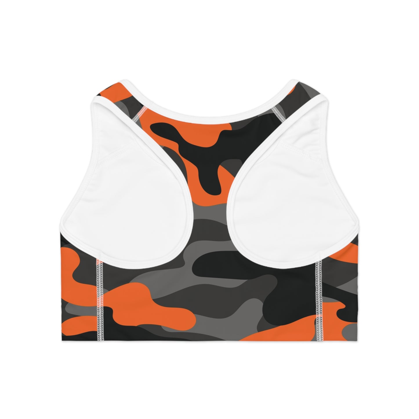 Orange Camo "Supa" Sports Bra — Bold Streetwear Activewear
