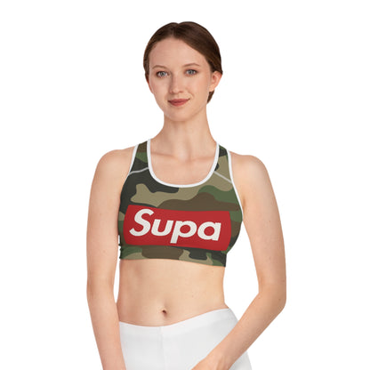 Camo "Supa" Sports Bra — Women's Athletic Crop Top