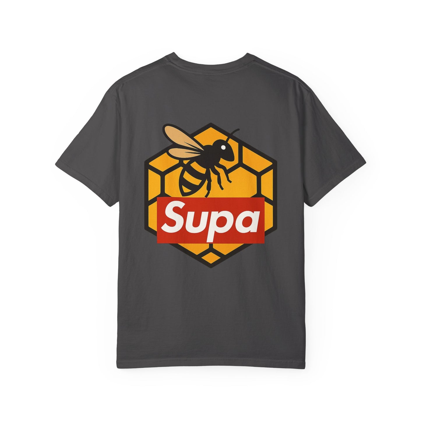 Supa Bee T-Shirt — Retro Box Logo with Honeycomb & Bee Graphic