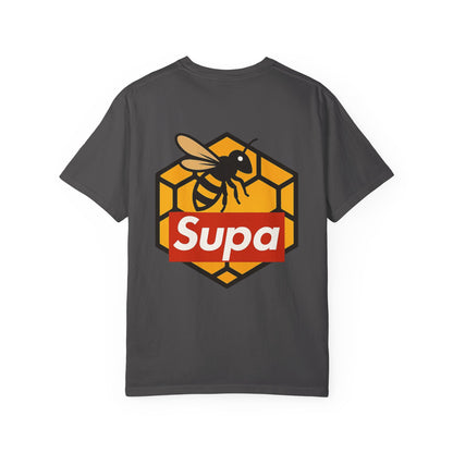 Supa Bee T-Shirt — Retro Box Logo with Honeycomb & Bee Graphic