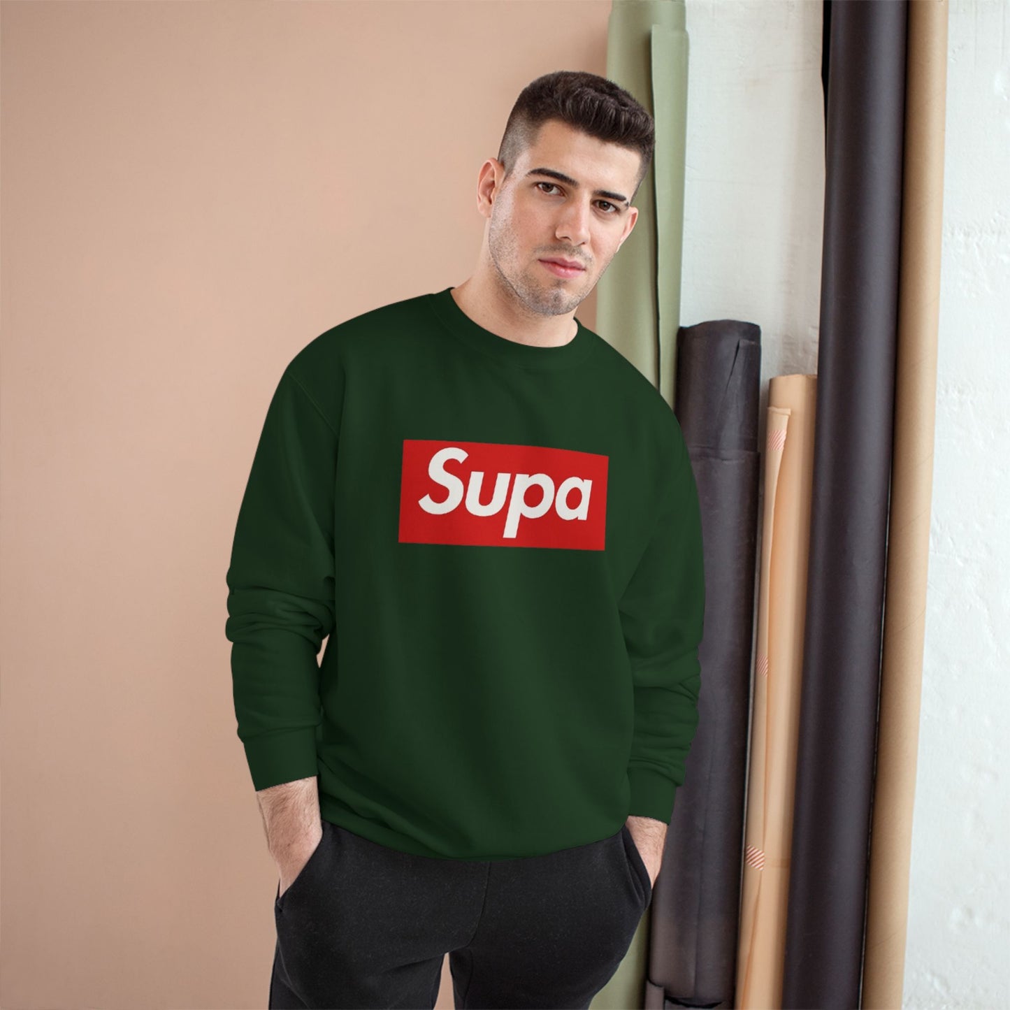 Supa Bee Champion Sweatshirt - Stylish & Cozy White Crewneck
