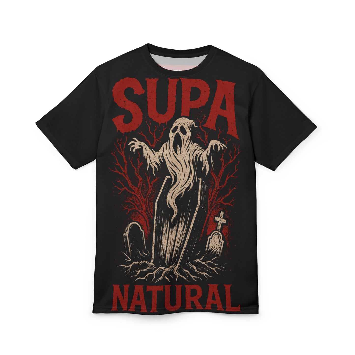 Ghost Rising Tee — "Supa Natural" Horror Graphic T-Shirt
