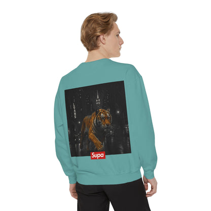 Supa Tiger Unisex Sweatshirt - Trendy Garment-Dyed Apparel