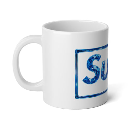 20oz Jumbo Mug — 'Supah' Blue Water Texture Coffee Cup