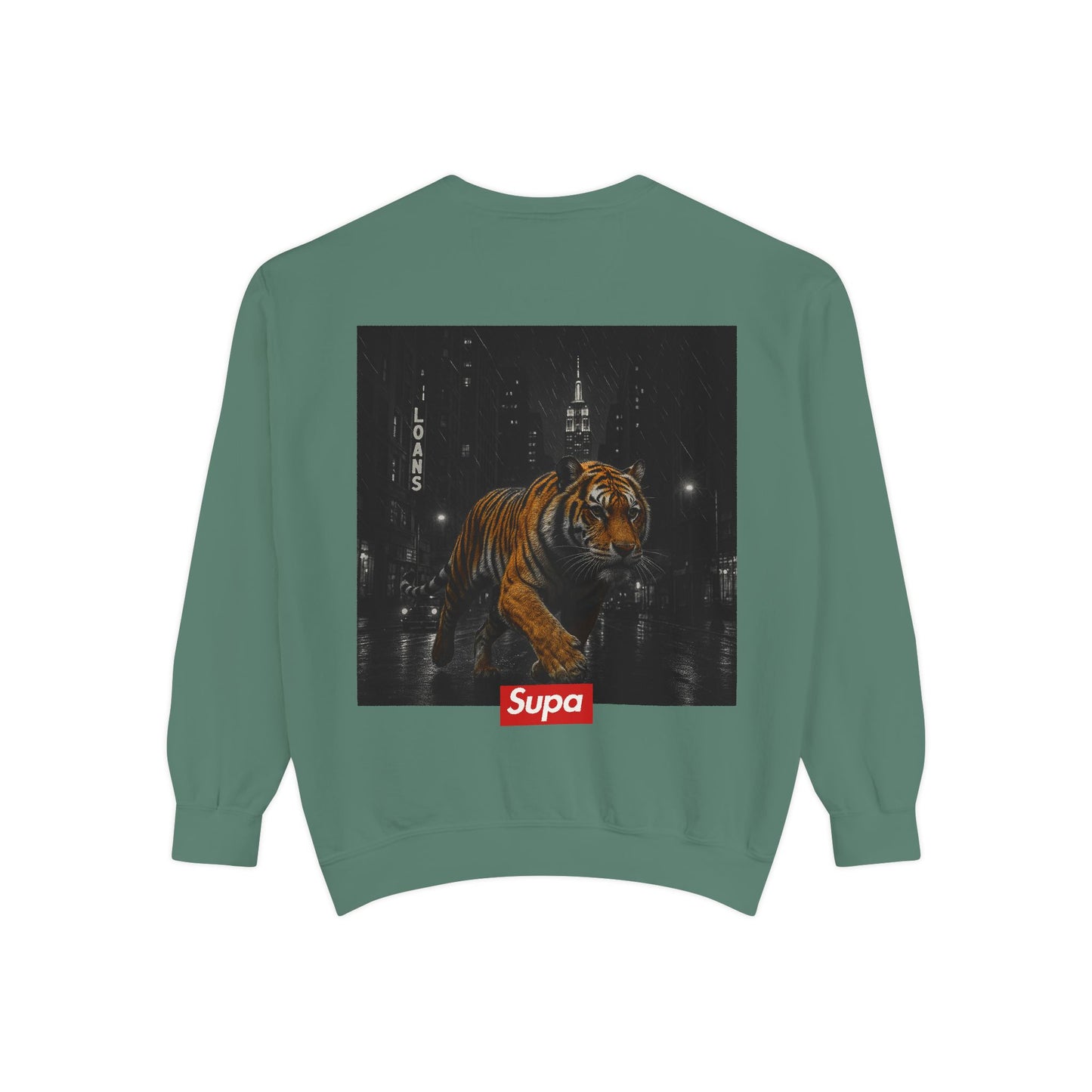 Supa Tiger Unisex Sweatshirt - Trendy Garment-Dyed Apparel