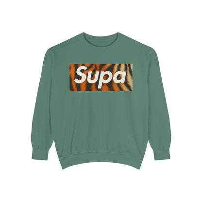 Supa Tiger Unisex Sweatshirt - Trendy Garment-Dyed Apparel