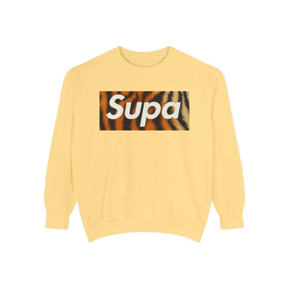 Supa Tiger Unisex Sweatshirt - Trendy Garment-Dyed Apparel