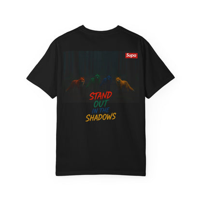 Supa Graphic T-Shirt — 'Stand Out in the Shadows' Colorful Logo Tee