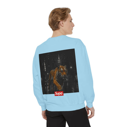 Supa Tiger Unisex Sweatshirt - Trendy Garment-Dyed Apparel
