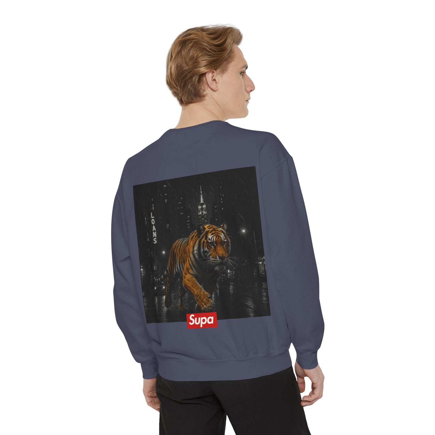 Supa Tiger Unisex Sweatshirt - Trendy Garment-Dyed Apparel