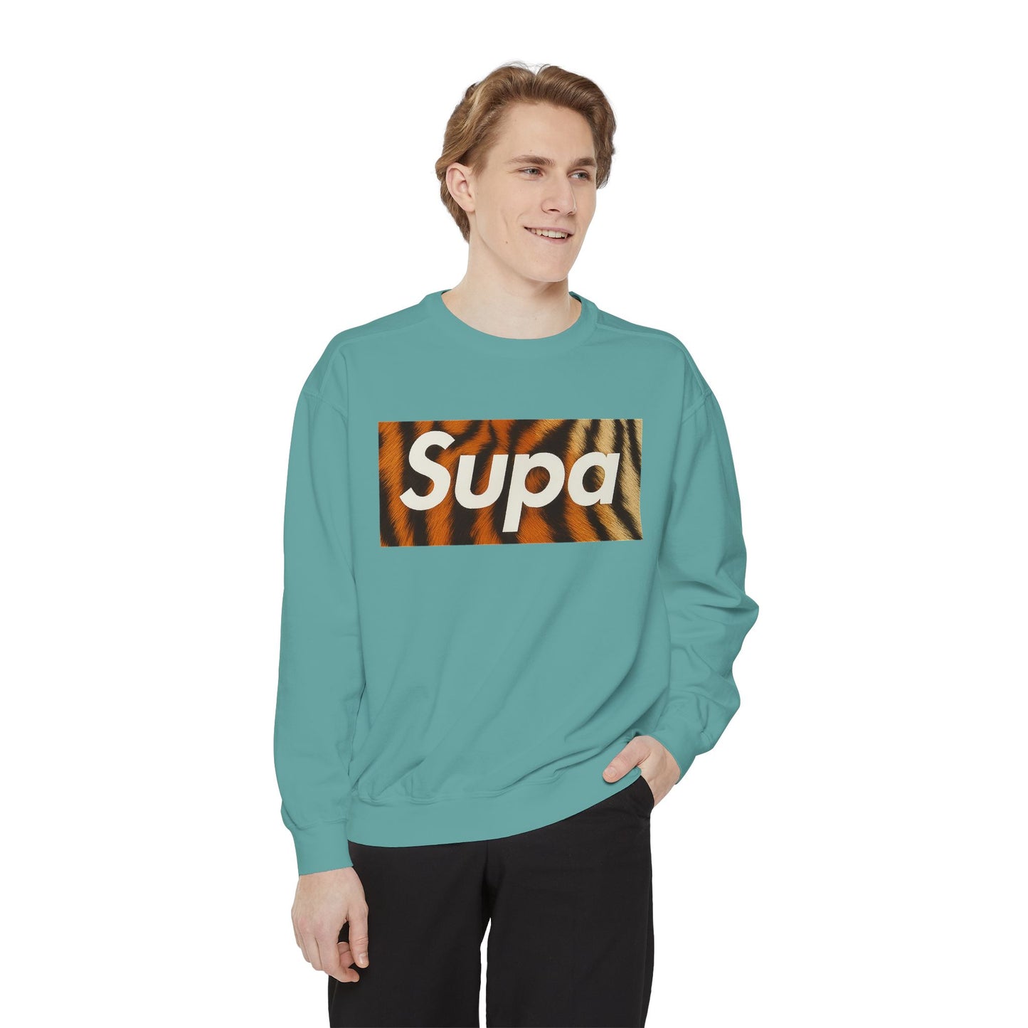 Supa Tiger Unisex Sweatshirt - Trendy Garment-Dyed Apparel