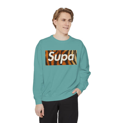 Supa Tiger Unisex Sweatshirt - Trendy Garment-Dyed Apparel