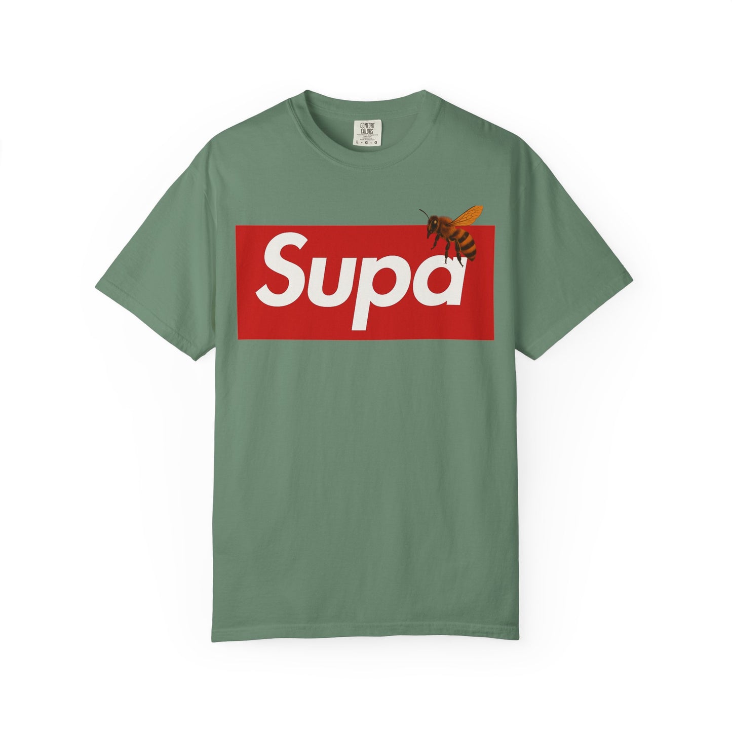 Supa Bee T-Shirt — Retro Box Logo with Honeycomb & Bee Graphic