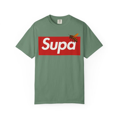 Supa Bee T-Shirt — Retro Box Logo with Honeycomb & Bee Graphic