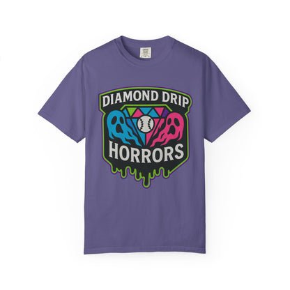 Diamond Drip Horrors Baseball T-Shirt — Fang Fielder Graphic Tee