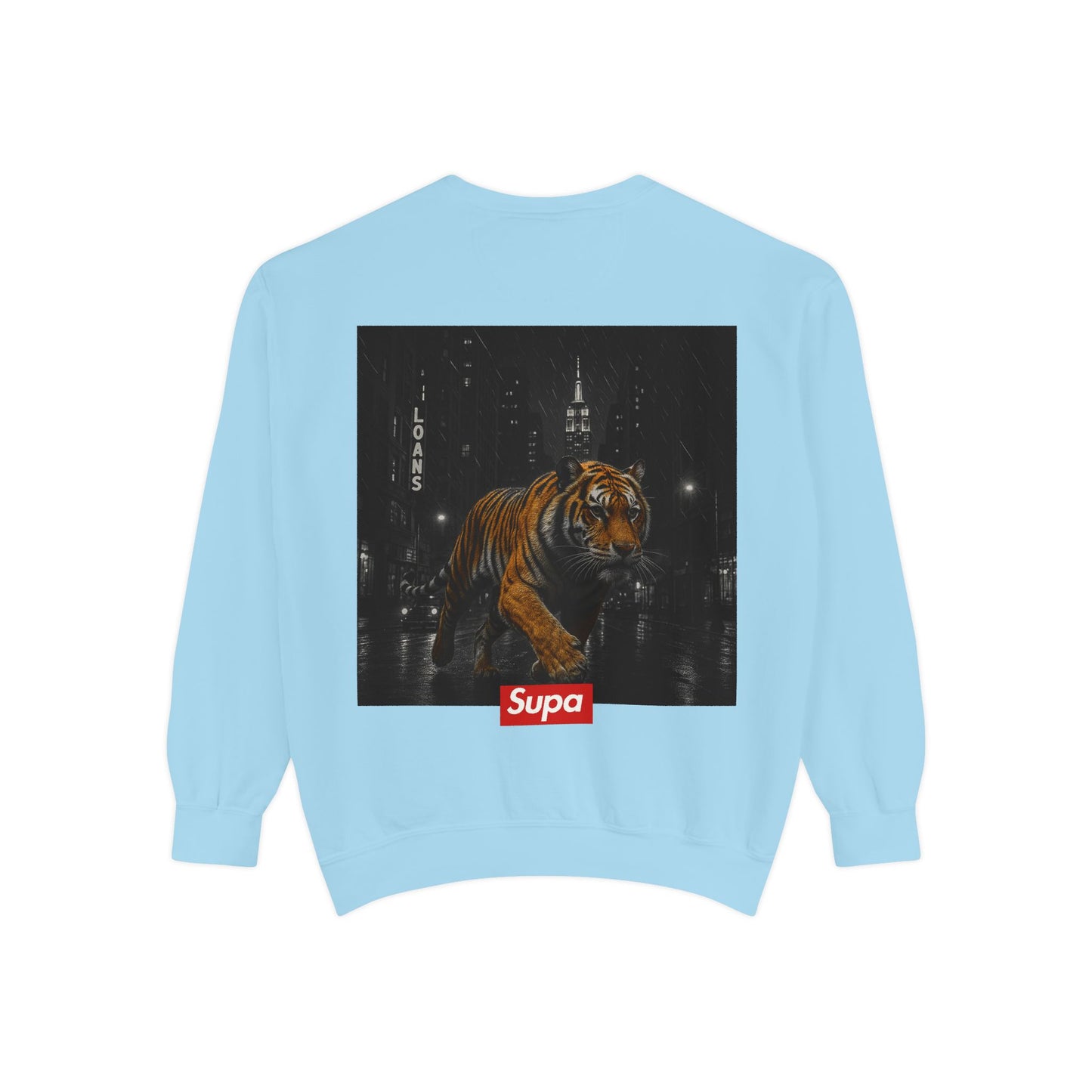 Supa Tiger Unisex Sweatshirt - Trendy Garment-Dyed Apparel