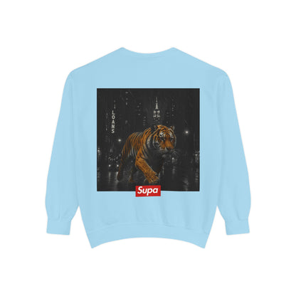 Supa Tiger Unisex Sweatshirt - Trendy Garment-Dyed Apparel