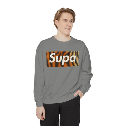 Supa Tiger Unisex Sweatshirt - Trendy Garment-Dyed Apparel