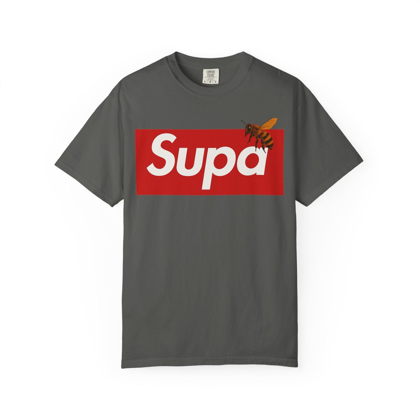 Supa Bee T-Shirt — Retro Box Logo with Honeycomb & Bee Graphic