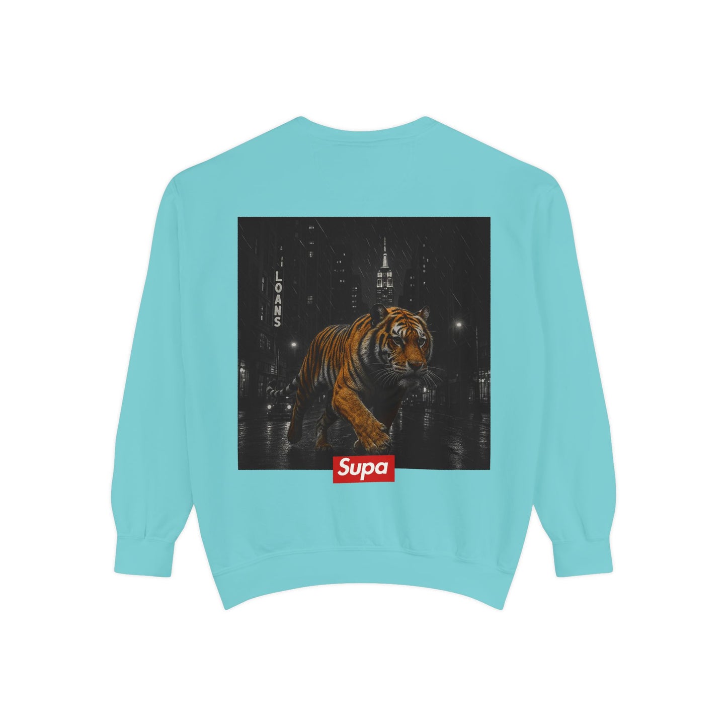 Supa Tiger Unisex Sweatshirt - Trendy Garment-Dyed Apparel