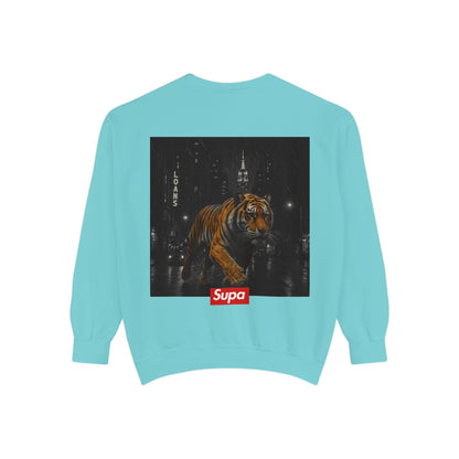 Supa Tiger Unisex Sweatshirt - Trendy Garment-Dyed Apparel