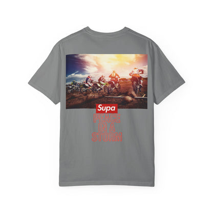 Motocross T-Shirt — "Supa" Logo & Back Graphic (Peace in a Storm)