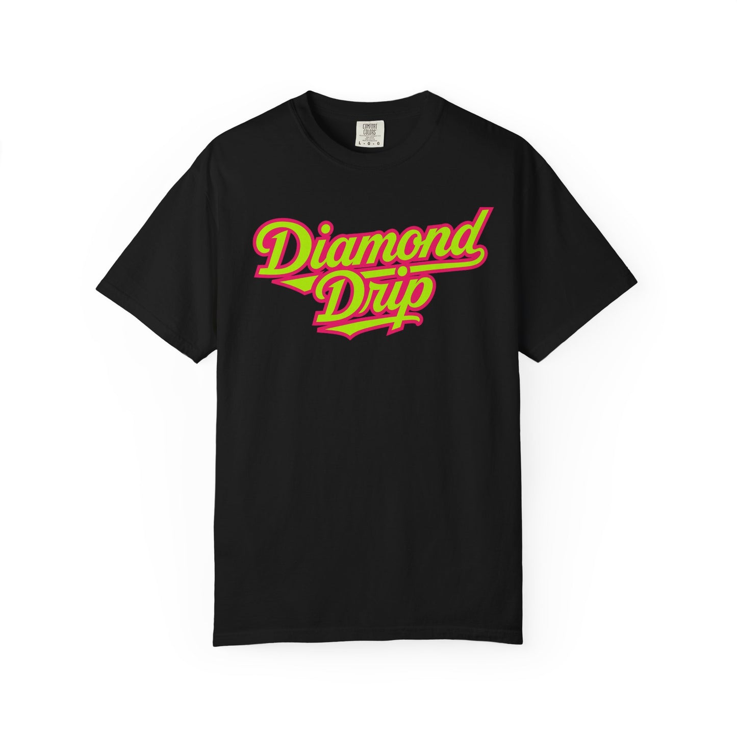 Diamond Drip Graphic T-Shirt — Retro Script Logo Tee