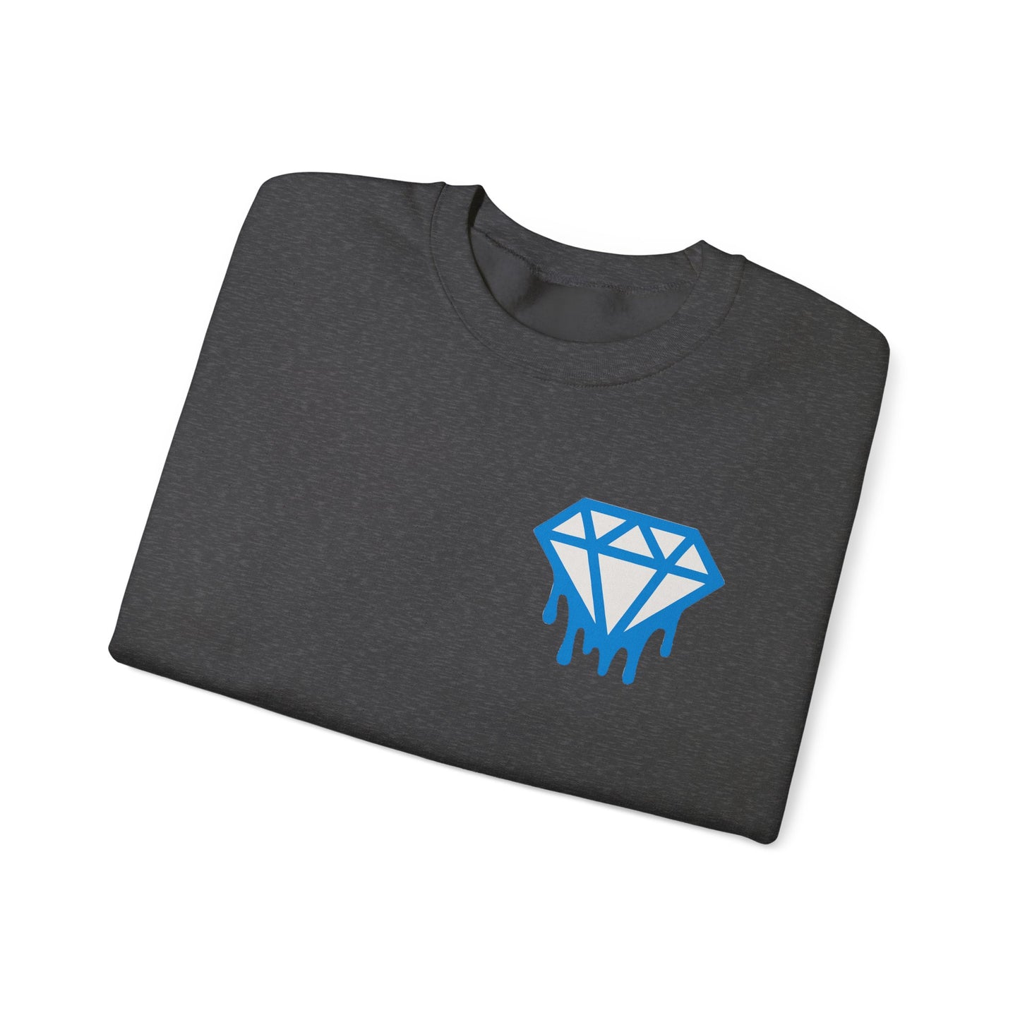 Dripping Blue Diamond Crewneck Sweatshirt — Stadium Nightscape Back Print