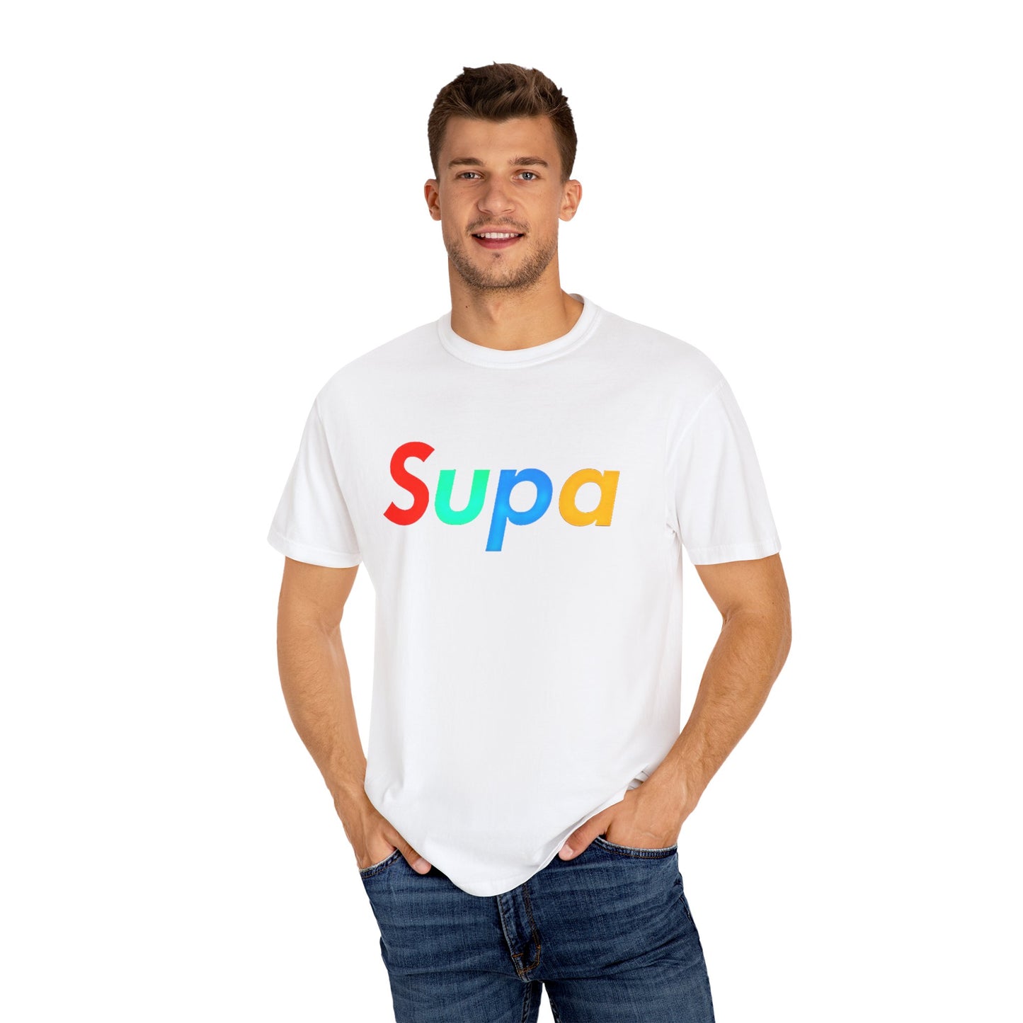 Supa Graphic T-Shirt — 'Stand Out in the Shadows' Colorful Logo Tee