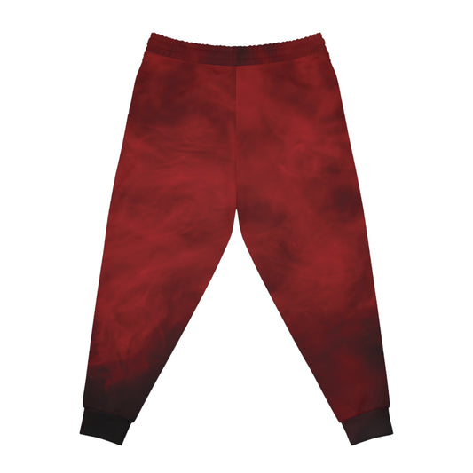 Red Rose Athletic Joggers — Floral Burgundy AOP Sweatpants