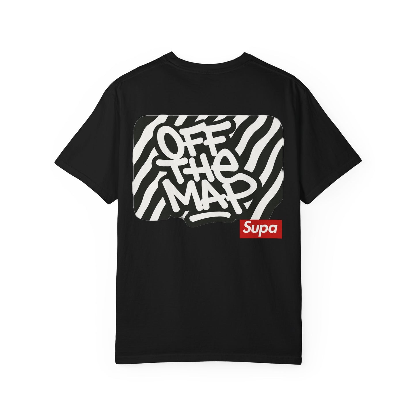 Panda Hoodie Graphic T‑Shirt — 'Supa' Front & 'Off The Map' Zebra Back