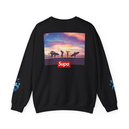 Supa Surf Crewneck Sweatshirt – Vintage Surf Photo & Logo Pullover