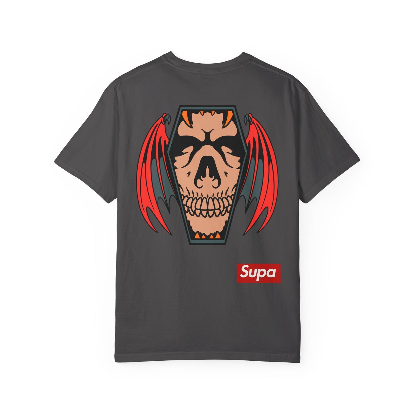 Skull Coffin Tee — Supa Winged Skull Graphic T-Shirt