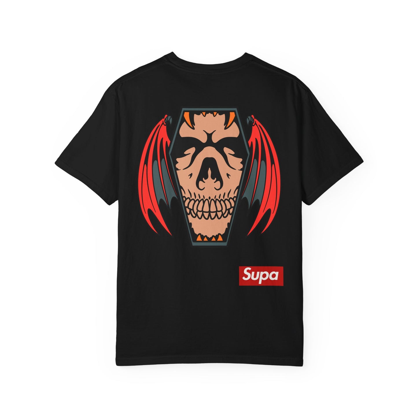 Skull Coffin Tee — Supa Winged Skull Graphic T-Shirt