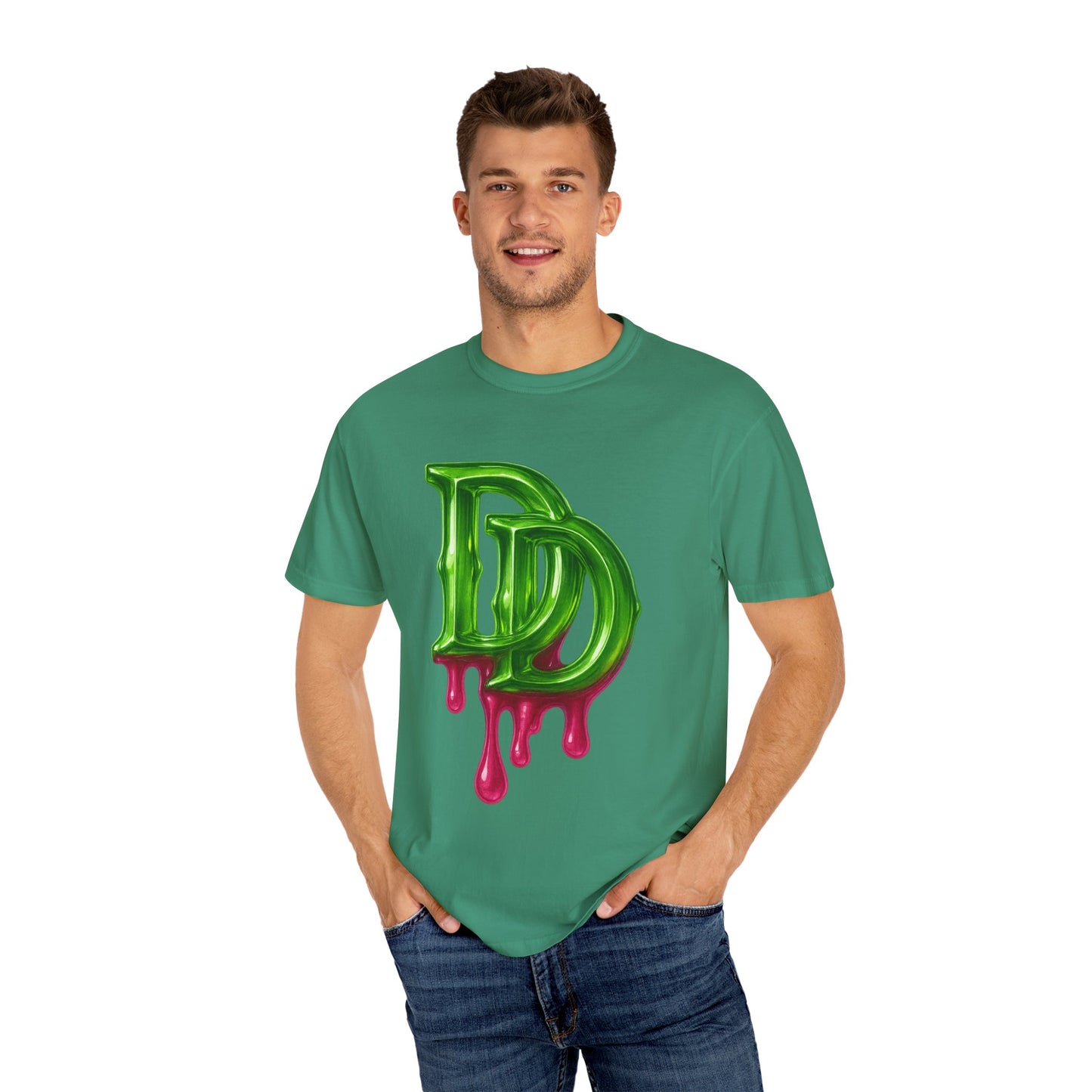 DD Drip Logo T-Shirt — Green Melting DD Graphic Tee