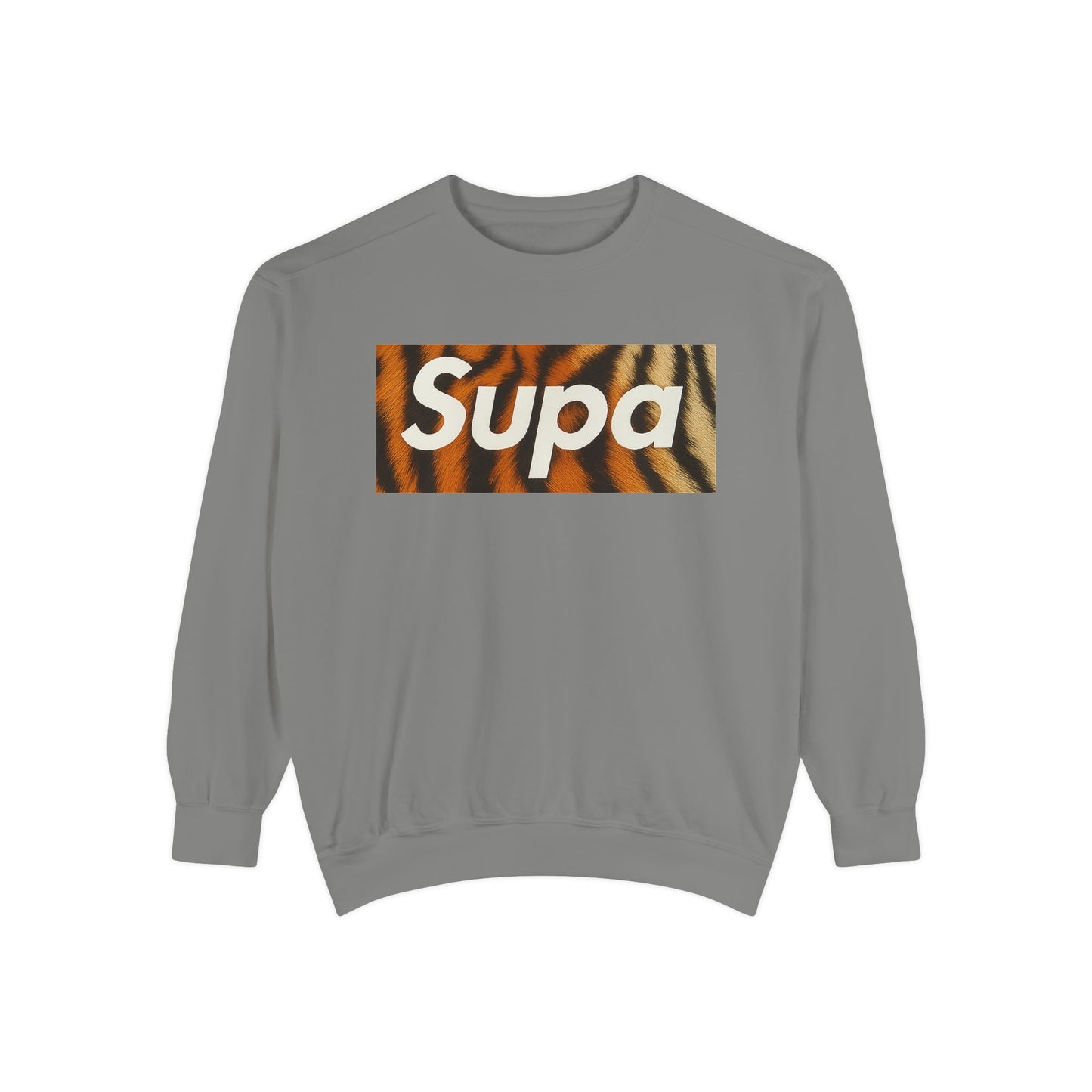 Supa Tiger Unisex Sweatshirt - Trendy Garment-Dyed Apparel