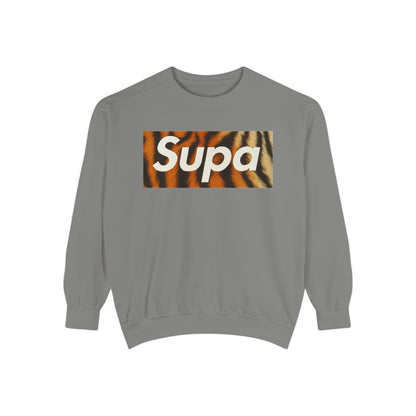 Supa Tiger Unisex Sweatshirt - Trendy Garment-Dyed Apparel