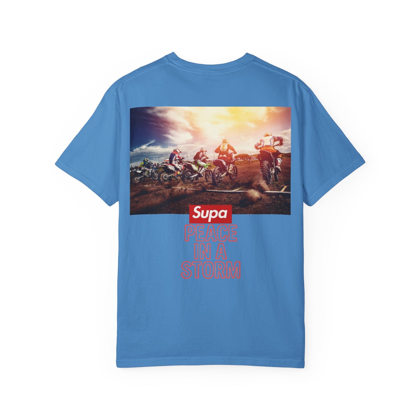 Motocross T-Shirt — "Supa" Logo & Back Graphic (Peace in a Storm)