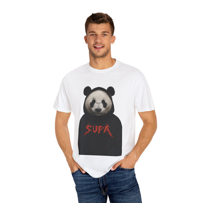 Panda Hoodie Graphic T‑Shirt — 'Supa' Front & 'Off The Map' Zebra Back