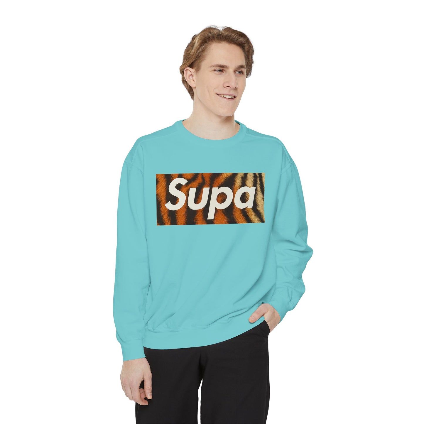 Supa Tiger Unisex Sweatshirt - Trendy Garment-Dyed Apparel