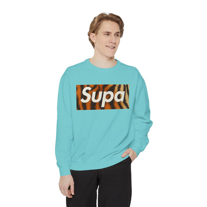 Supa Tiger Unisex Sweatshirt - Trendy Garment-Dyed Apparel