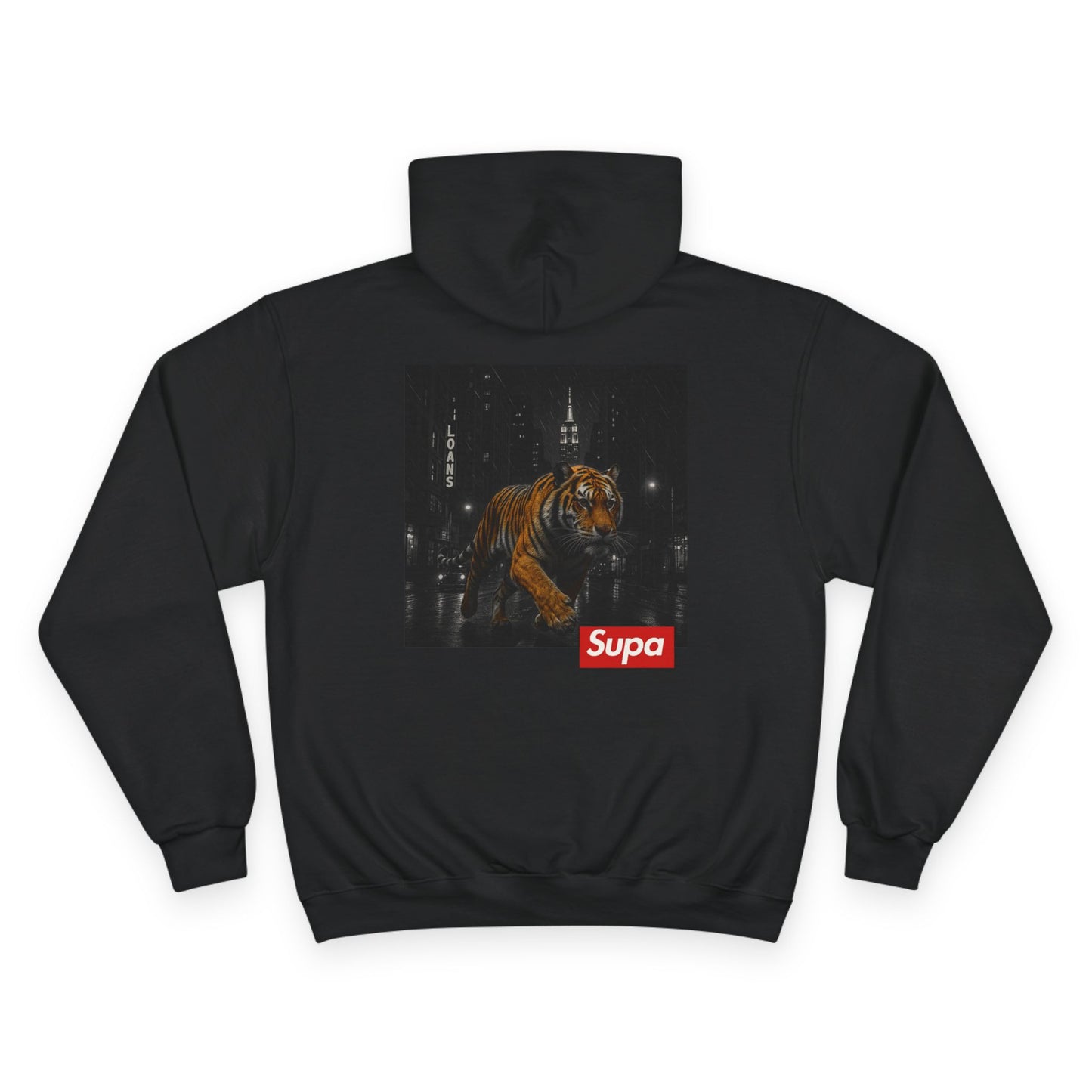 Supa Champion Hoodie - Stylish Tiger Graphic Sweatshirt