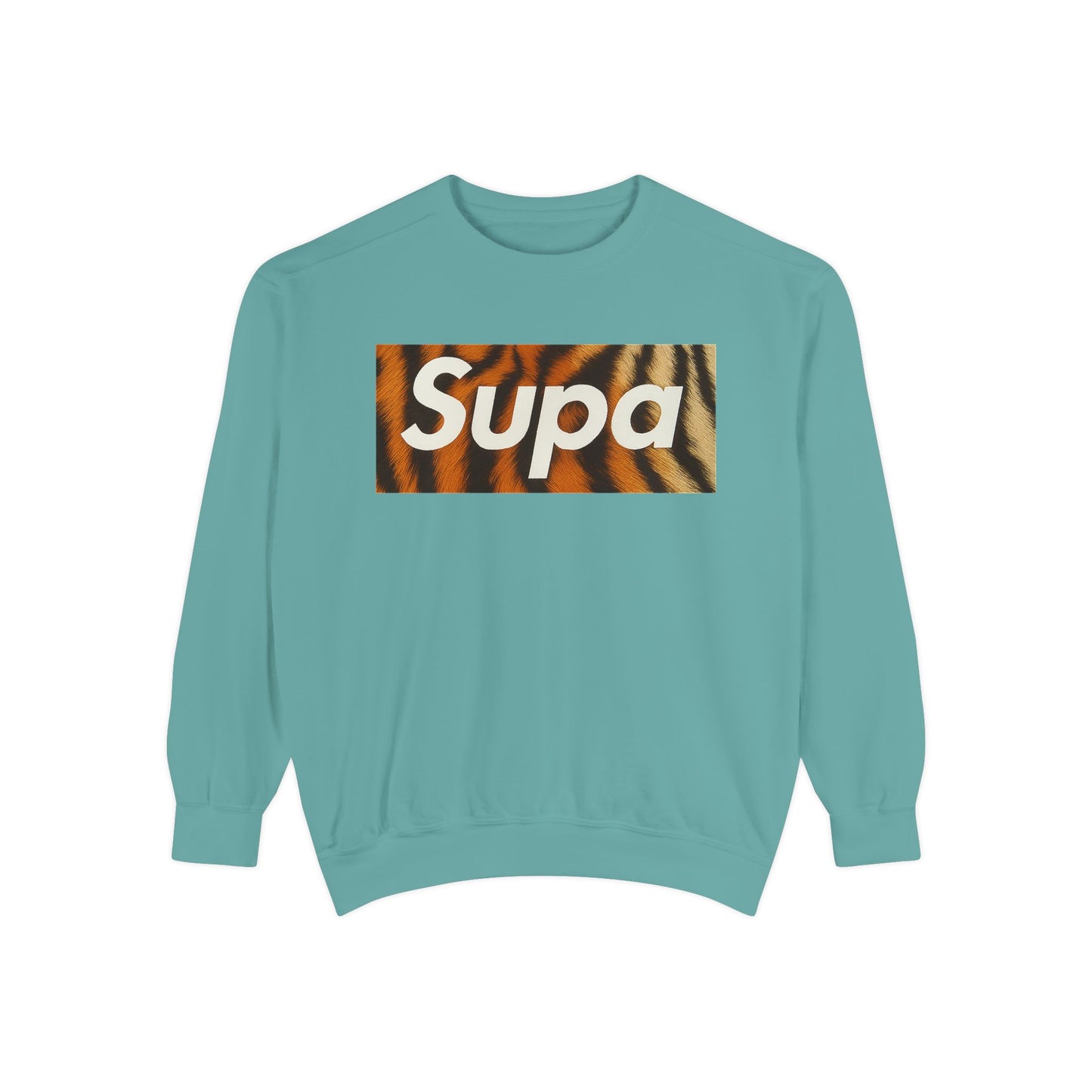 Supa Tiger Unisex Sweatshirt - Trendy Garment-Dyed Apparel