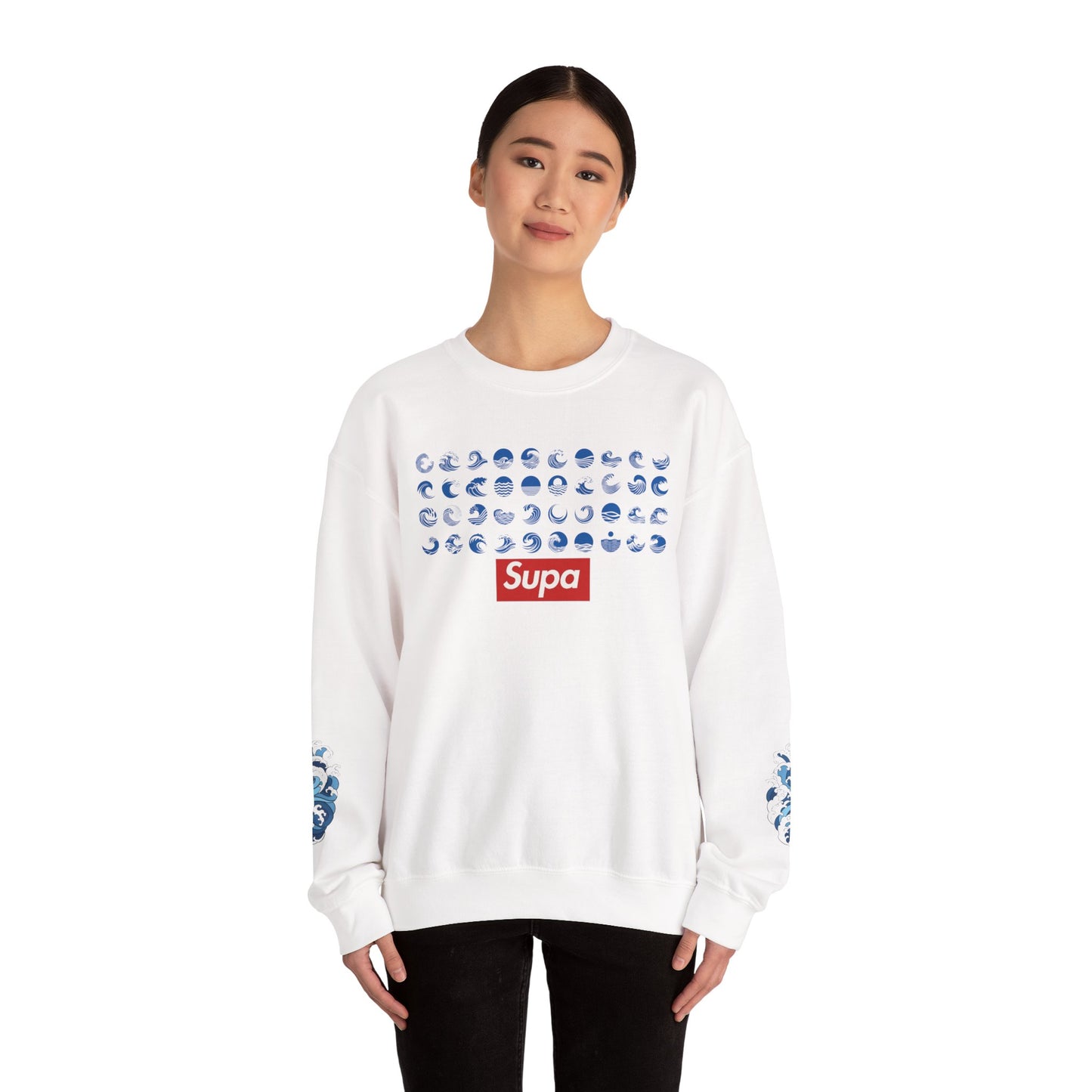 Supa Surf Crewneck Sweatshirt – Vintage Surf Photo & Logo Pullover