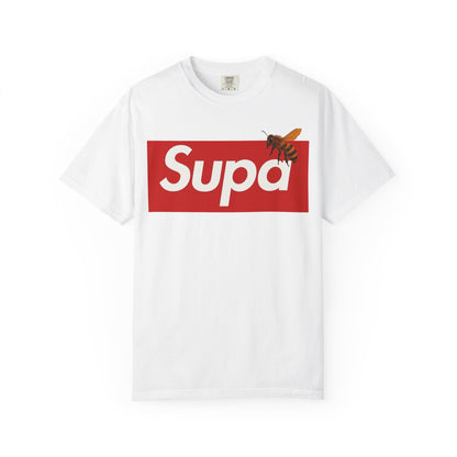 Supa Bee T-Shirt — Retro Box Logo with Honeycomb & Bee Graphic