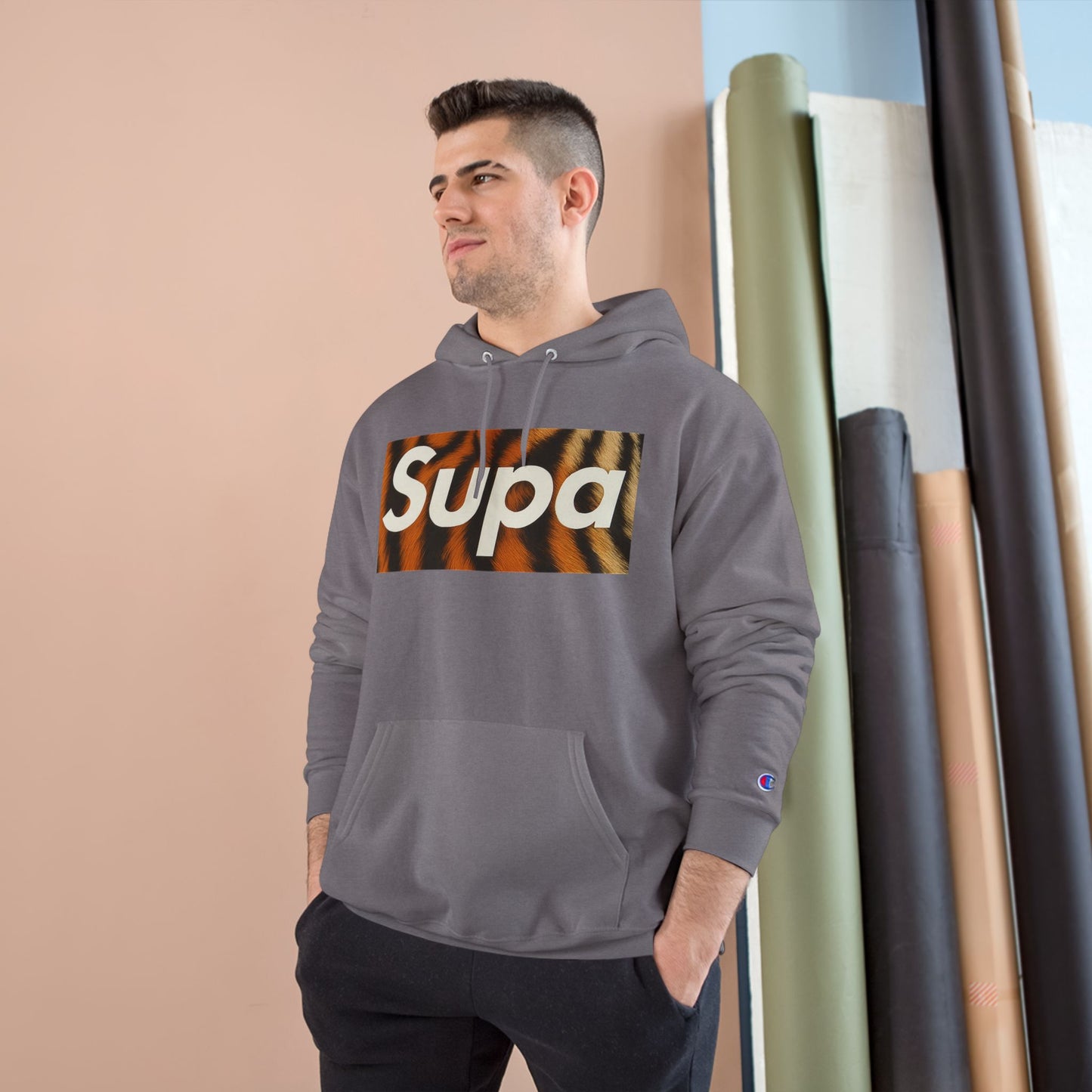 Supa Champion Hoodie - Stylish Tiger Graphic Sweatshirt