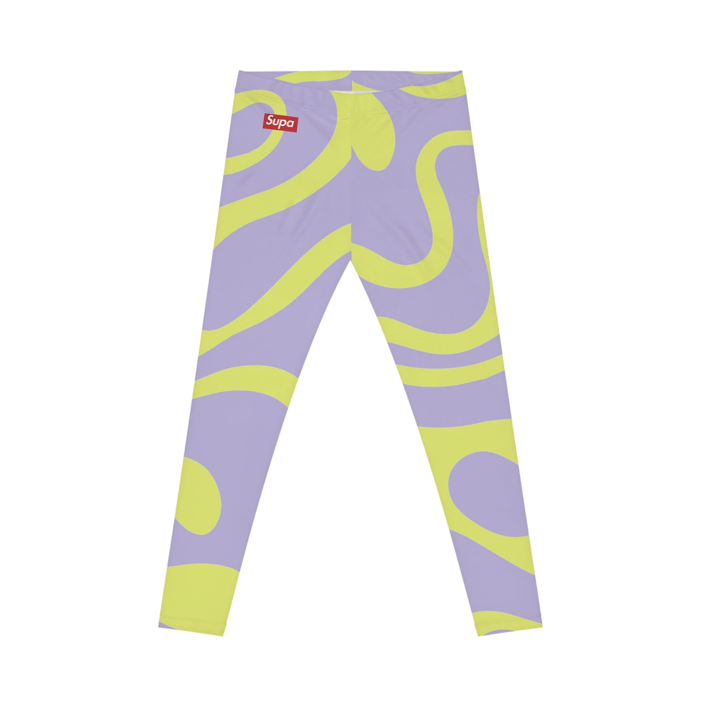 Psychedelic Swirl Leggings — Lavender & Lime All-Over Print Women’s Leggings